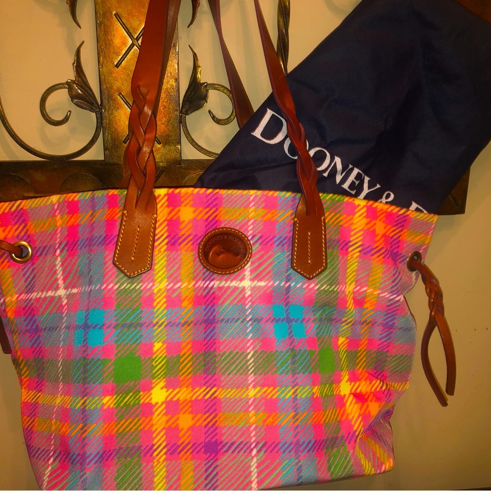 Dooney & Bourke handbag; multicolored nylon with dust bag; very cute